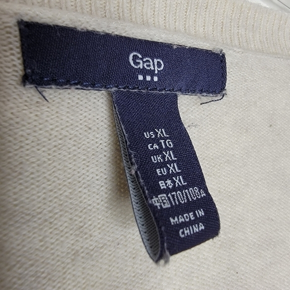 🌶️Gap Sweater Women’s XL Cream-White Embellished Diamond Pattern Long Sleeve - Picture 7 of 15